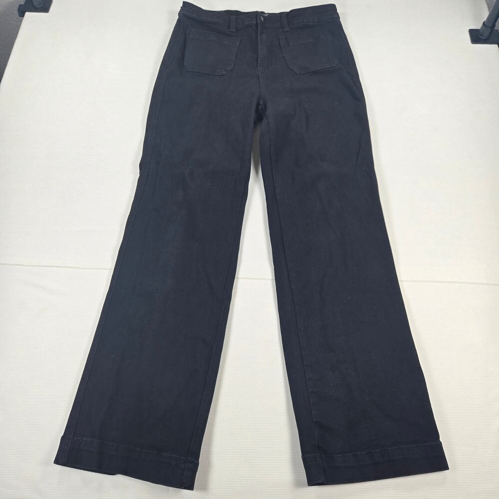 Judy Blue High Rise Patch‎ Pocket Straight Leg Black Jeans Women's Size 15/32